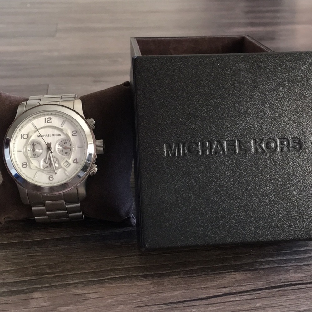 Michael Kors silver oversized watch